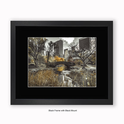 New York Central Park - Two Tone - Mounted & Framed Art Print