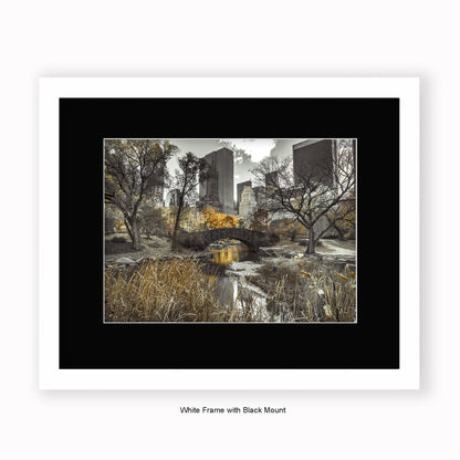 New York Central Park - Two Tone - Mounted & Framed Art Print