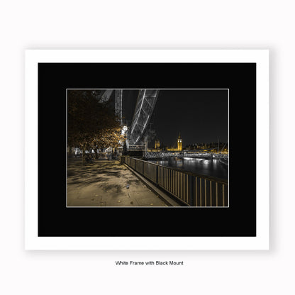 London - Big Ben & London Eye - Mounted & Framed Art Print