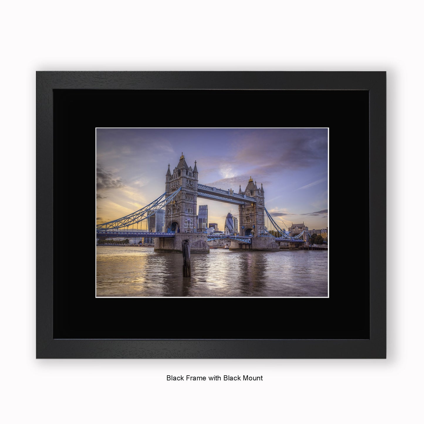 London - Tower Bridge Daytime - Gherkin - Mounted & Framed Art Print