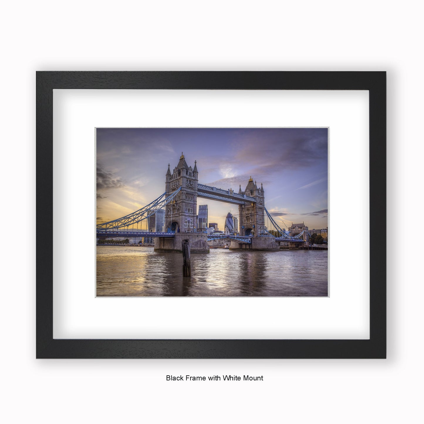 London - Tower Bridge Daytime - Gherkin - Mounted & Framed Art Print