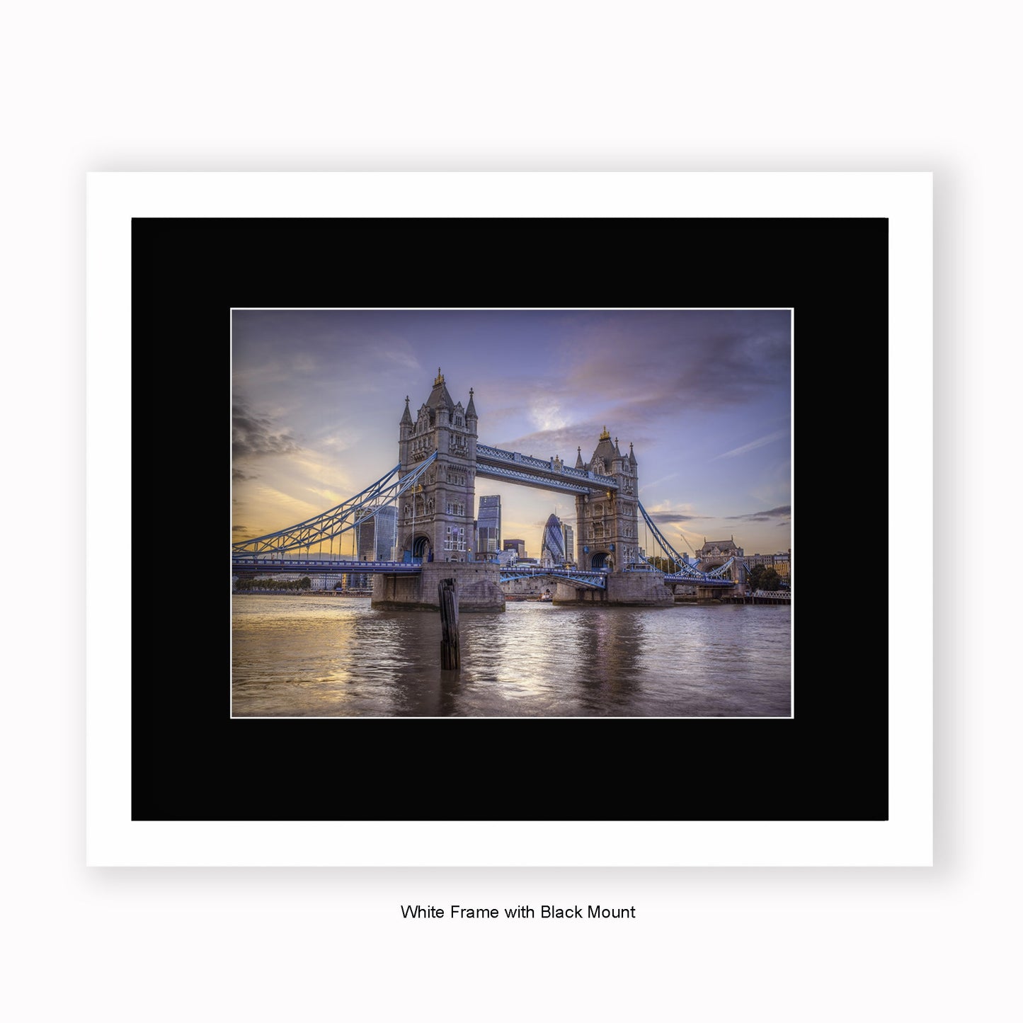 London - Tower Bridge Daytime - Gherkin - Mounted & Framed Art Print