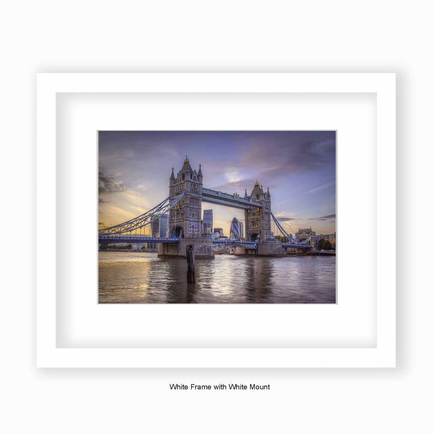 London - Tower Bridge Daytime - Gherkin - Mounted & Framed Art Print