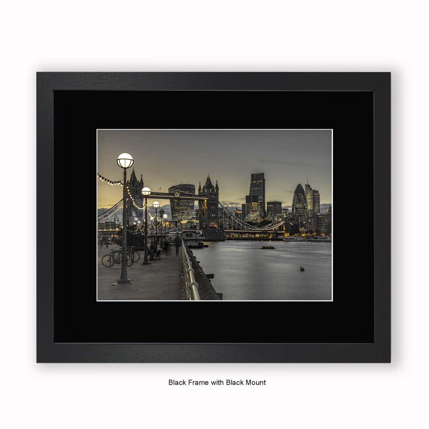 London - Tower Bridge Nightime - Mounted & Framed Art Print