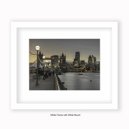 London - Tower Bridge Nightime - Mounted & Framed Art Print