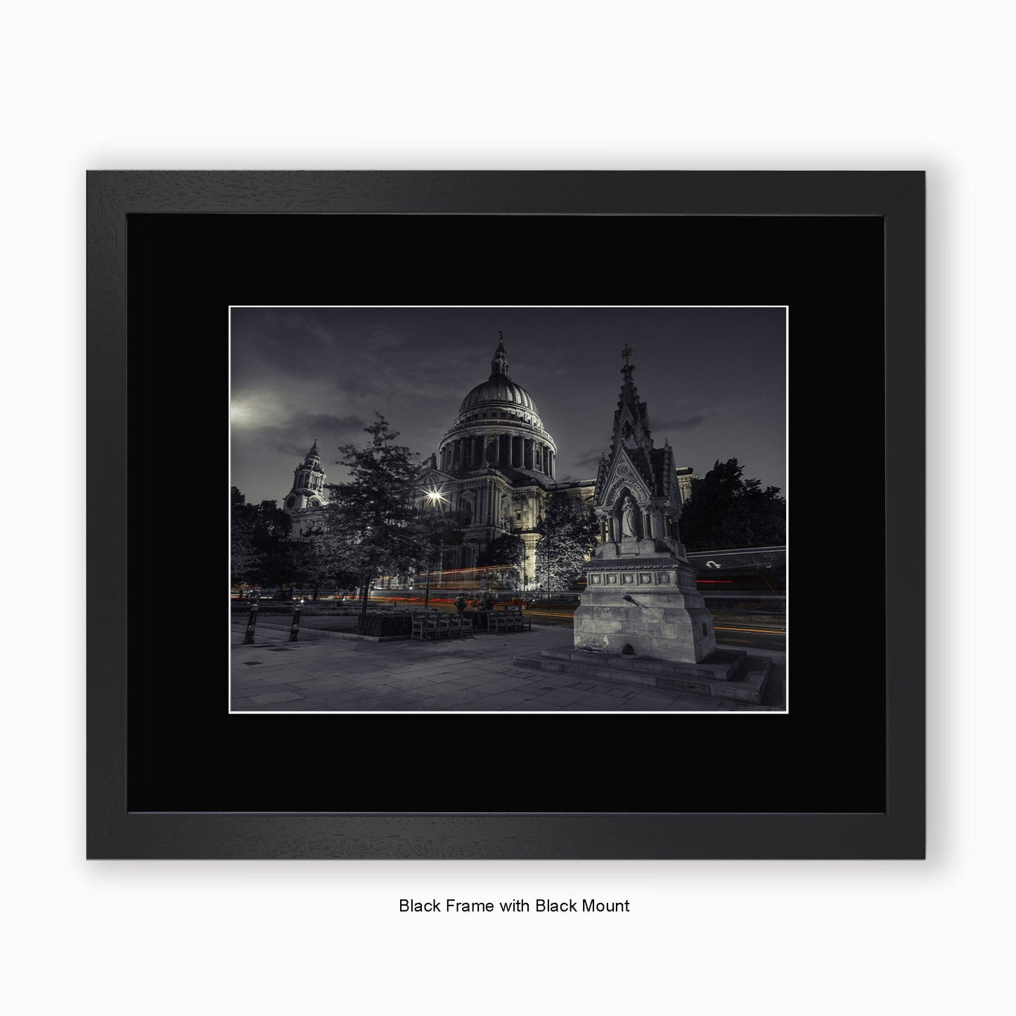 London - St Pauls Cathedral At Night  - Mounted & Framed Art Print