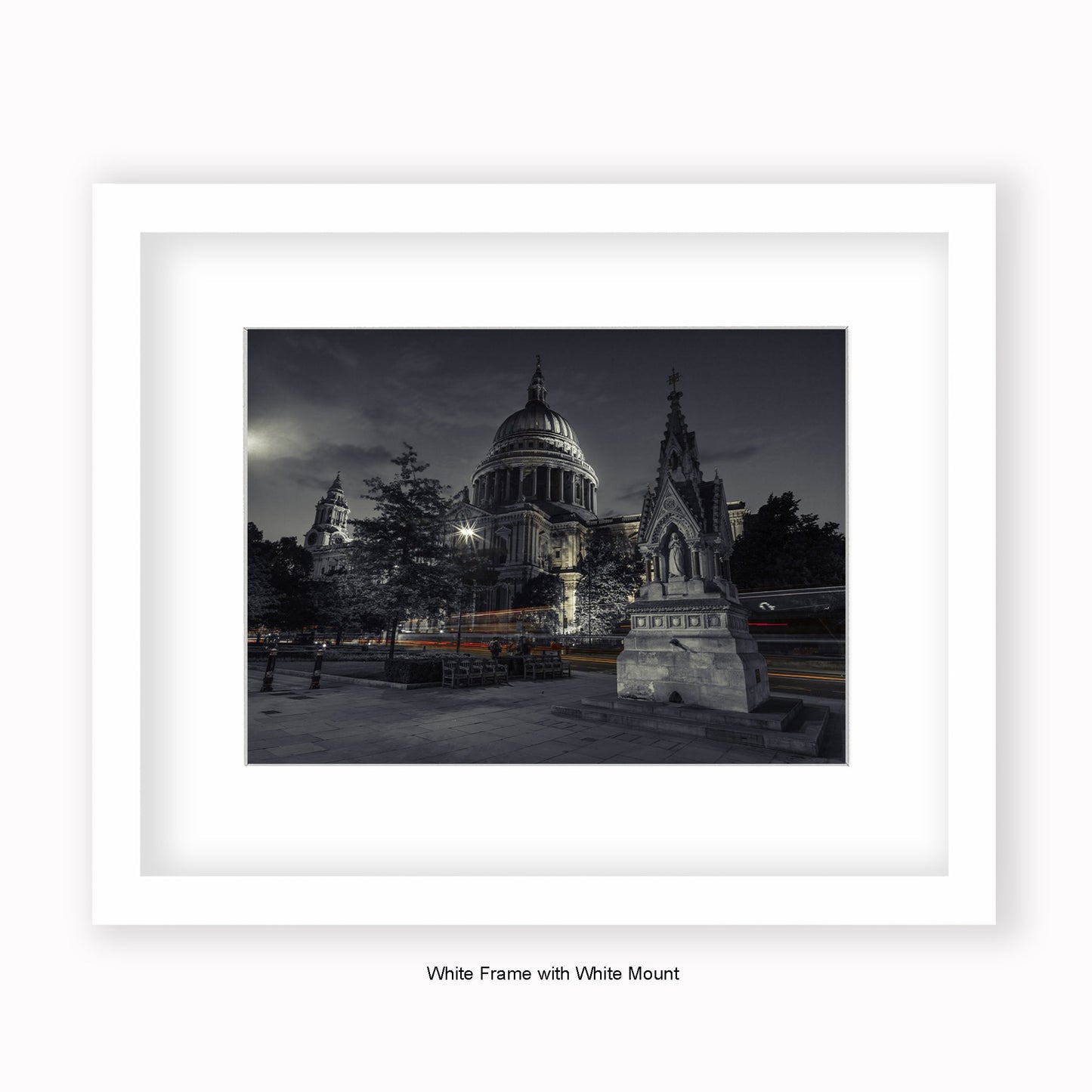 London - St Pauls Cathedral At Night  - Mounted & Framed Art Print