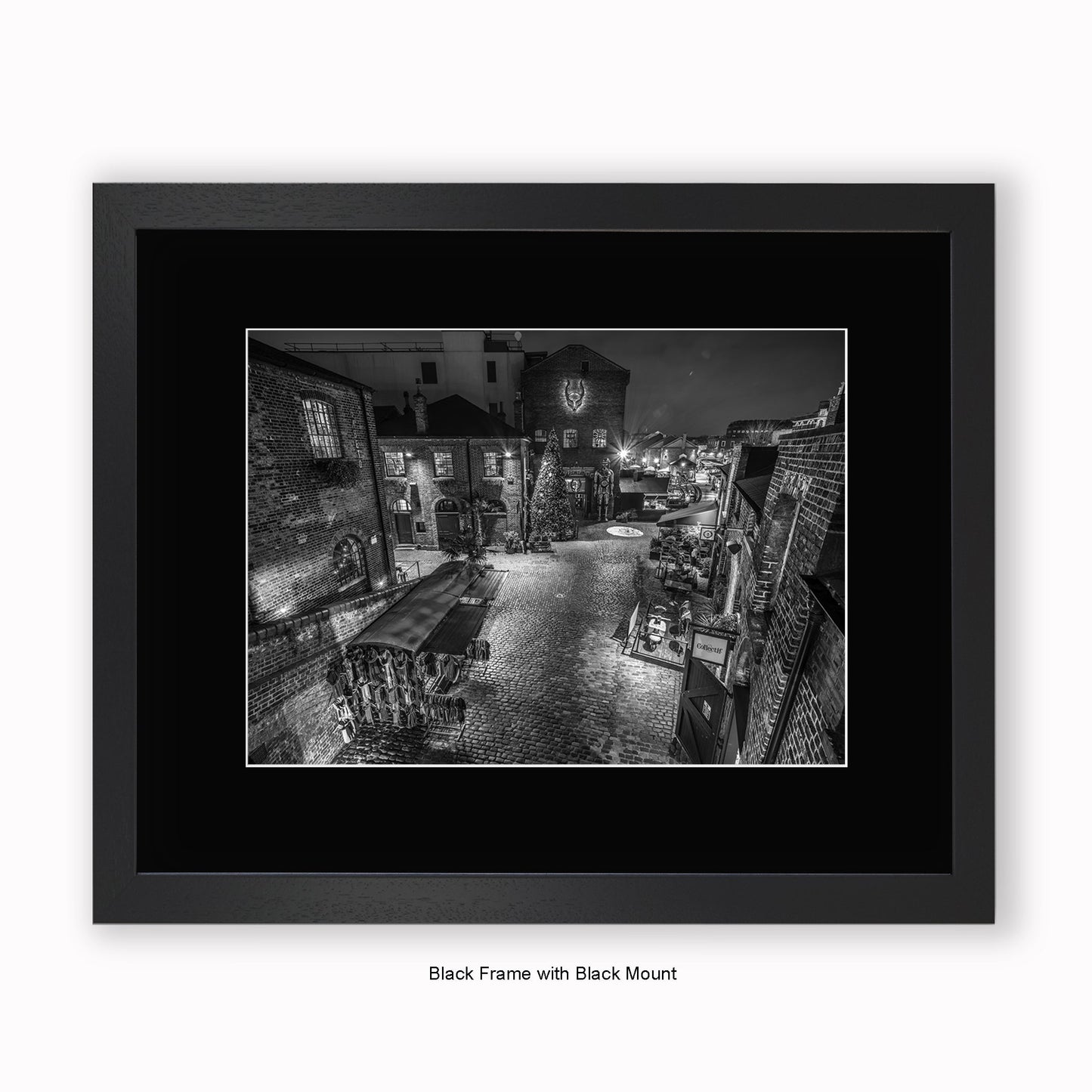 London - Camden Stables Market Cyberdog - b/w - Mounted & Framed Art Print