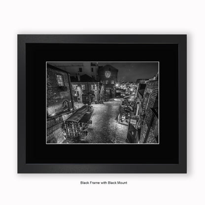 London - Camden Stables Market Cyberdog - b/w - Mounted & Framed Art Print