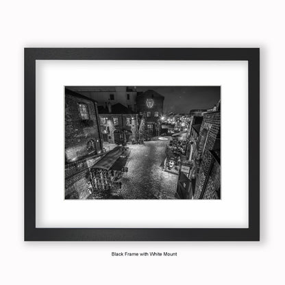 London - Camden Stables Market Cyberdog - b/w - Mounted & Framed Art Print