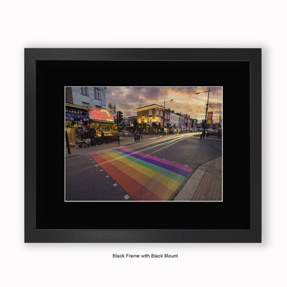 London - Camden High Street Pride Coloured Crossing - Mounted & Framed Art Print