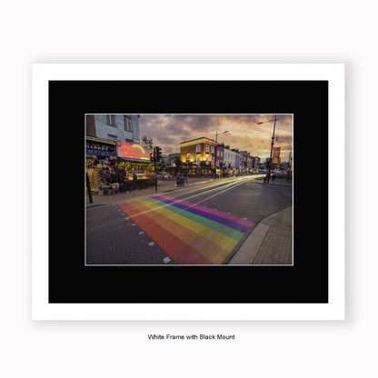 London - Camden High Street Pride Coloured Crossing - Mounted & Framed Art Print