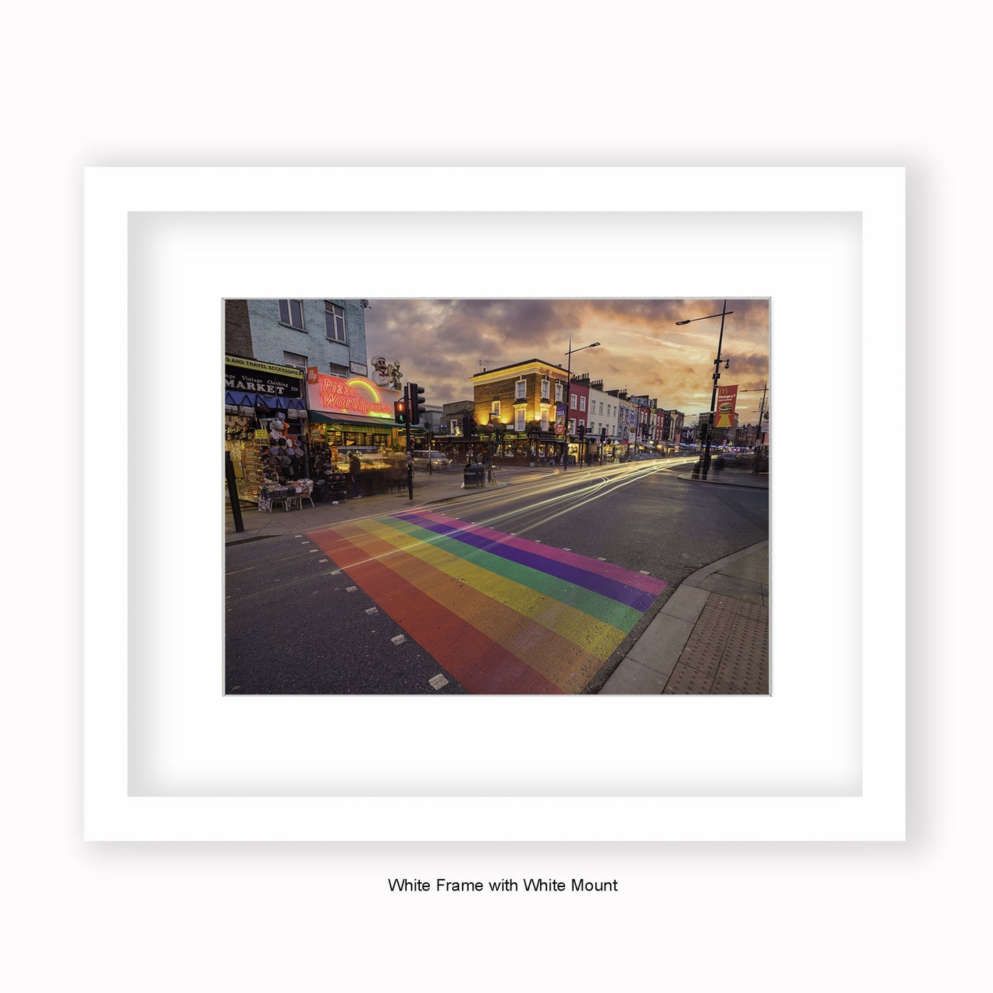 London - Camden High Street Pride Coloured Crossing - Mounted & Framed Art Print