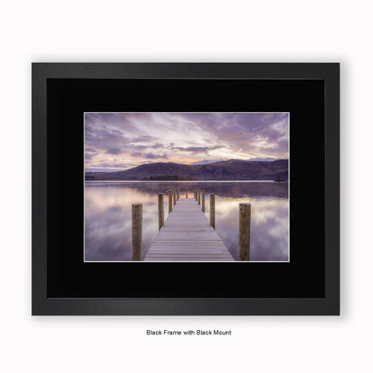 Lake District - Jetty Tint - Mounted & Framed Art Print
