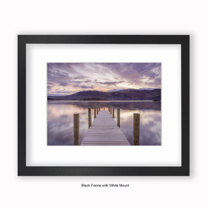 Lake District - Jetty Tint - Mounted & Framed Art Print