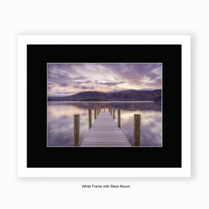 Lake District - Jetty Tint - Mounted & Framed Art Print