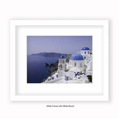 Greece Santorini - Beautiful Ocean View - Mounted & Framed Art Print