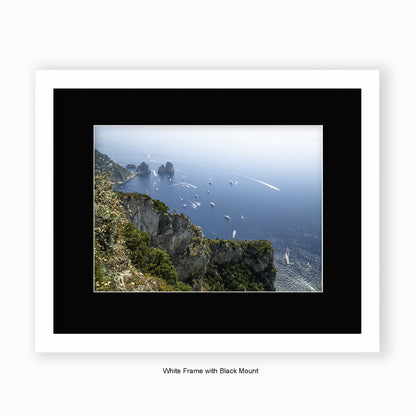Italy - Capri Sea View - Mounted & Framed Art Print