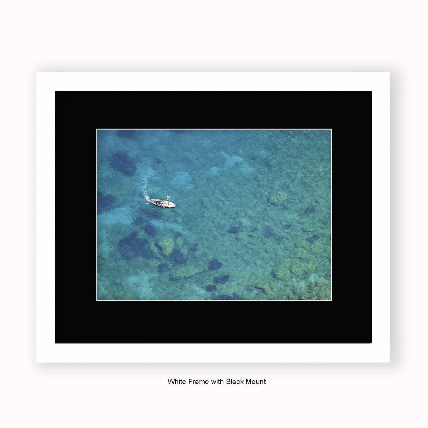 Italy - Capri Sea View - Boat - Mounted & Framed Art Print