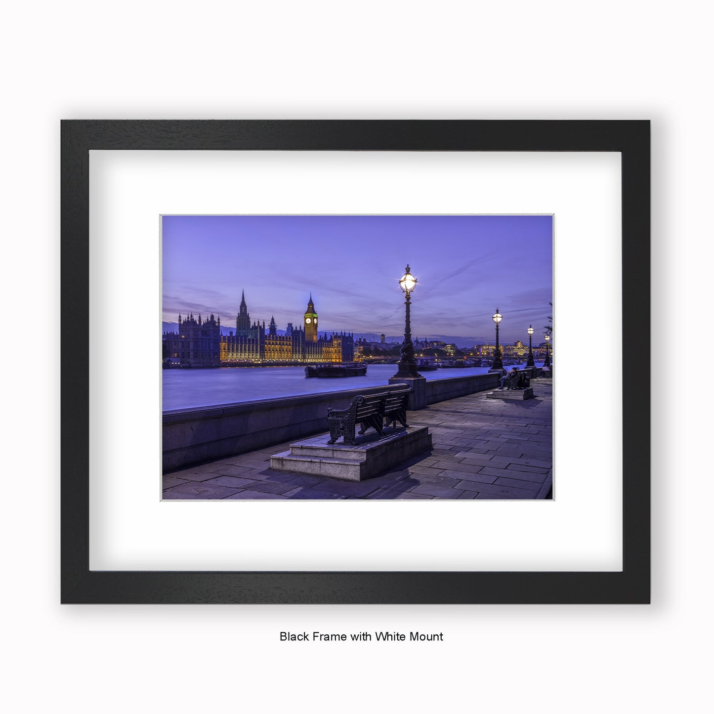 London - Embankment Peaceful Night - Mounted & Framed Art Print