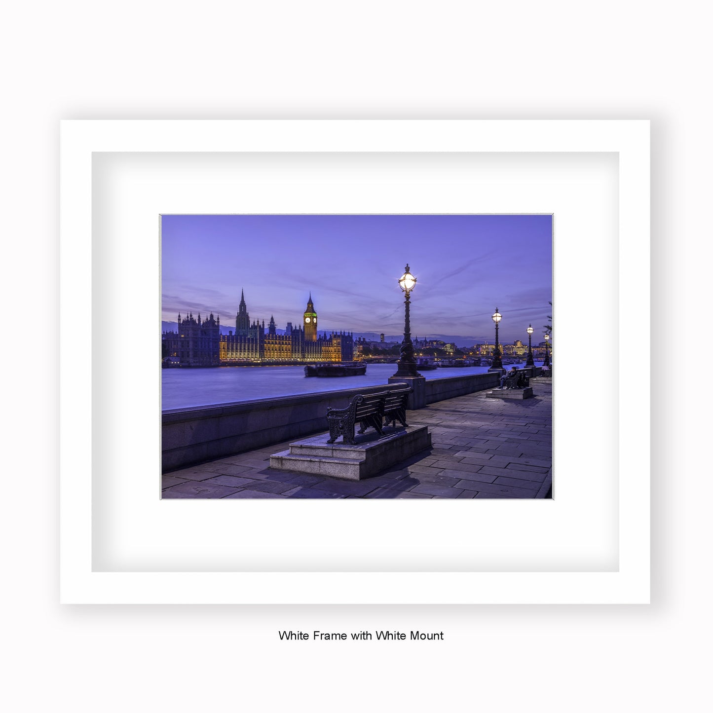 London - Embankment Peaceful Night - Mounted & Framed Art Print