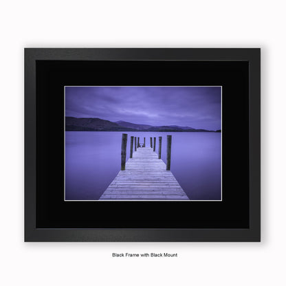 Lake District - Tranquil Jetty - Mounted & Framed Art Print