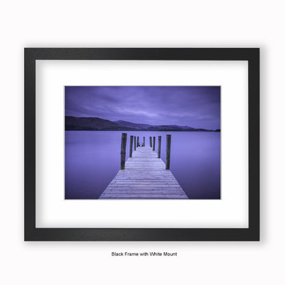 Lake District - Tranquil Jetty - Mounted & Framed Art Print