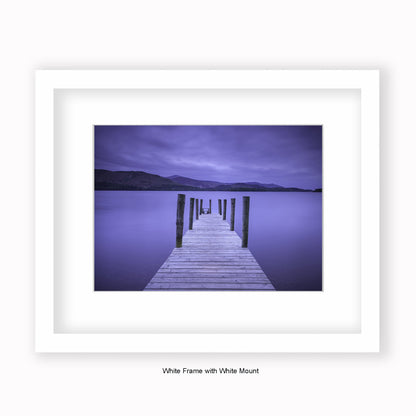 Lake District - Tranquil Jetty - Mounted & Framed Art Print