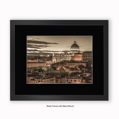 Italy - Rome - Vatican City Sistine Chapel View - Mounted & Framed Art Print