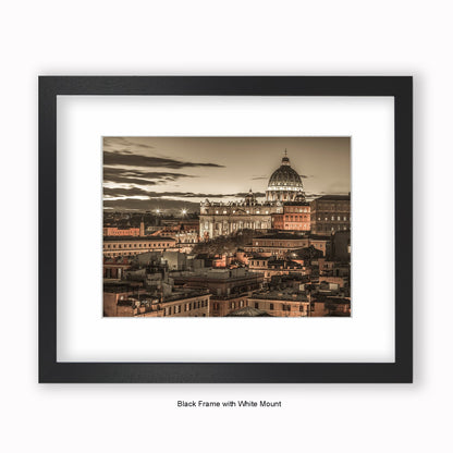 Italy - Rome - Vatican City Sistine Chapel View - Mounted & Framed Art Print