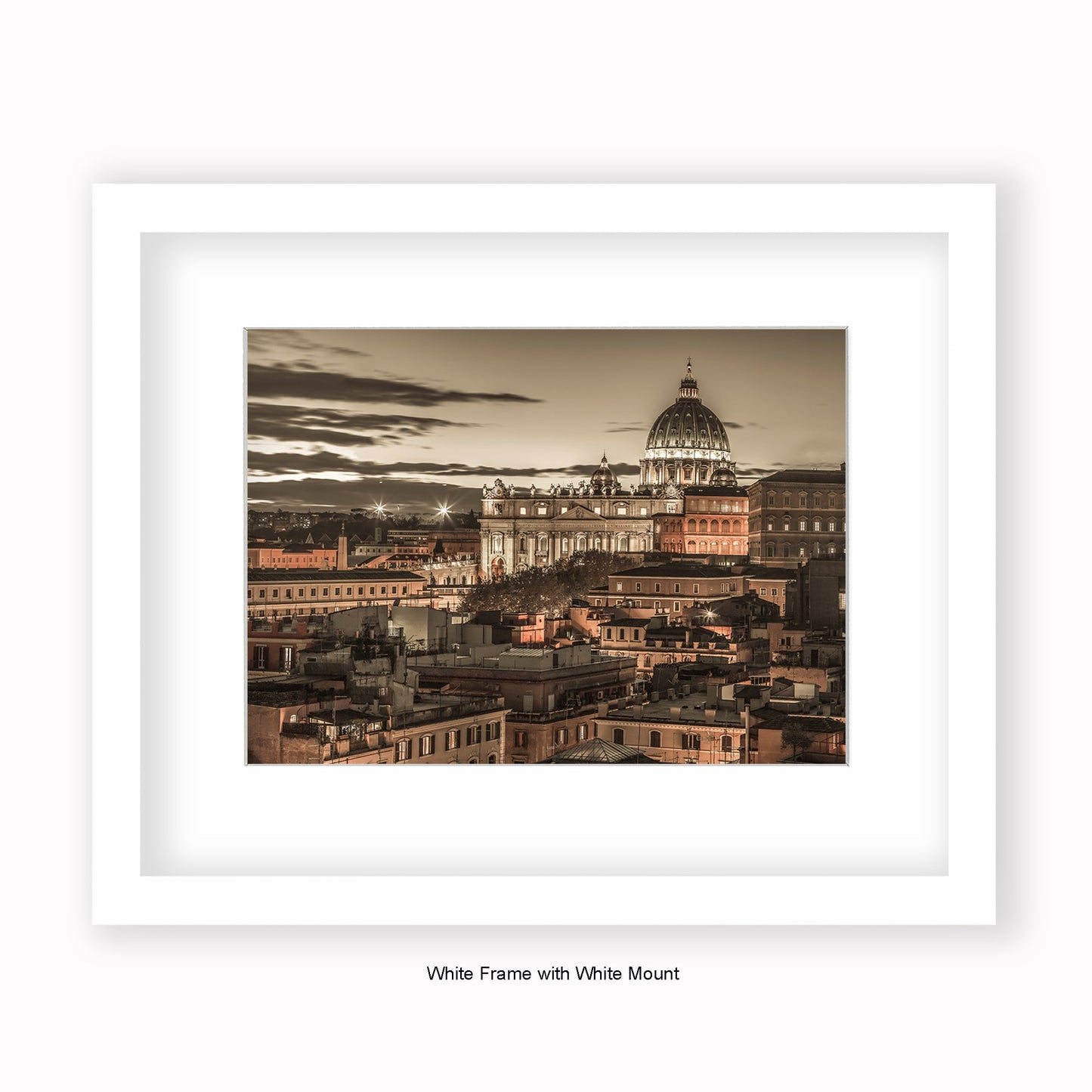 Italy - Rome - Vatican City Sistine Chapel View - Mounted & Framed Art Print