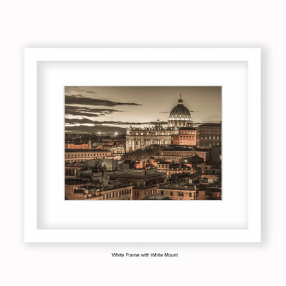Italy - Rome - Vatican City Sistine Chapel View - Mounted & Framed Art Print