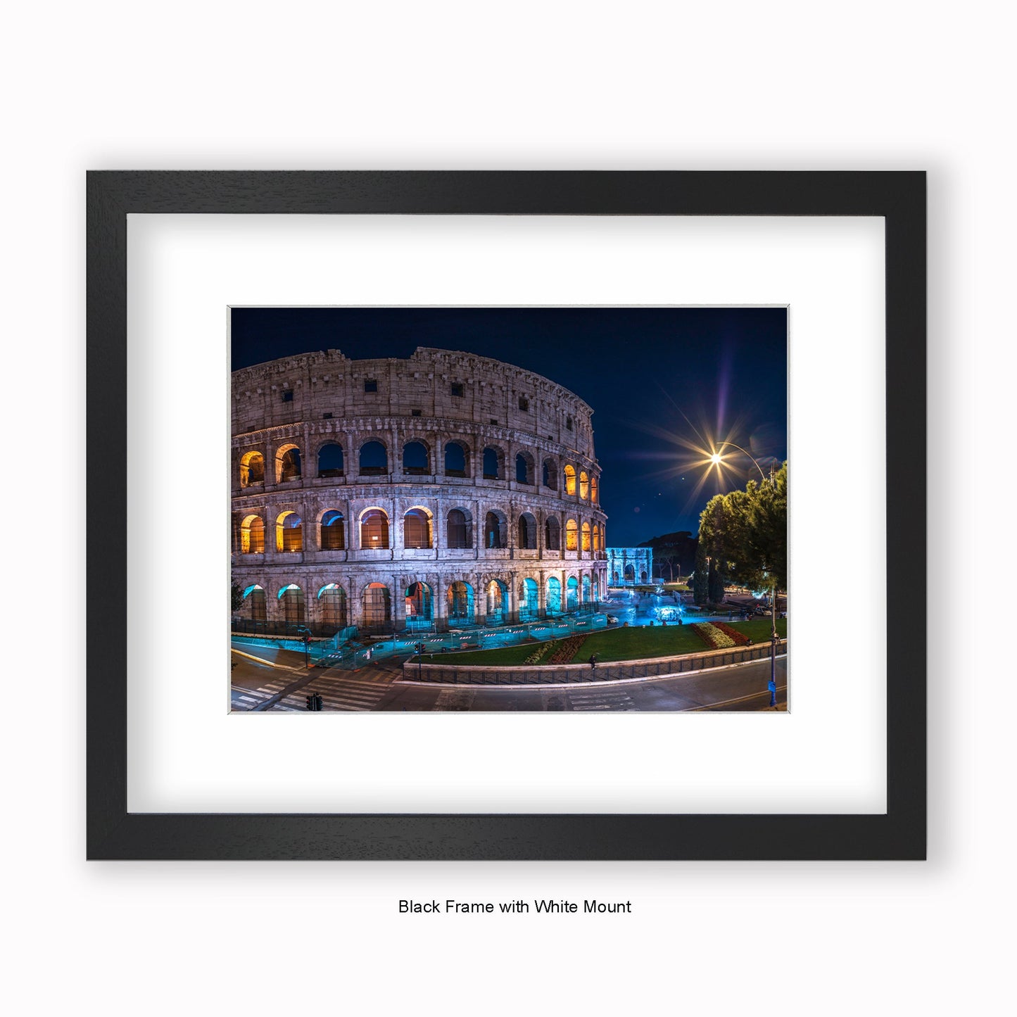 Italy - Rome - Colliseum At Night - Mounted & Framed Art Print