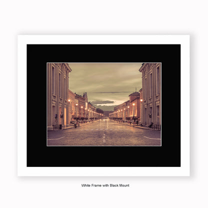 Italy - Rome - Street View At Dusk - Mounted & Framed Art Print