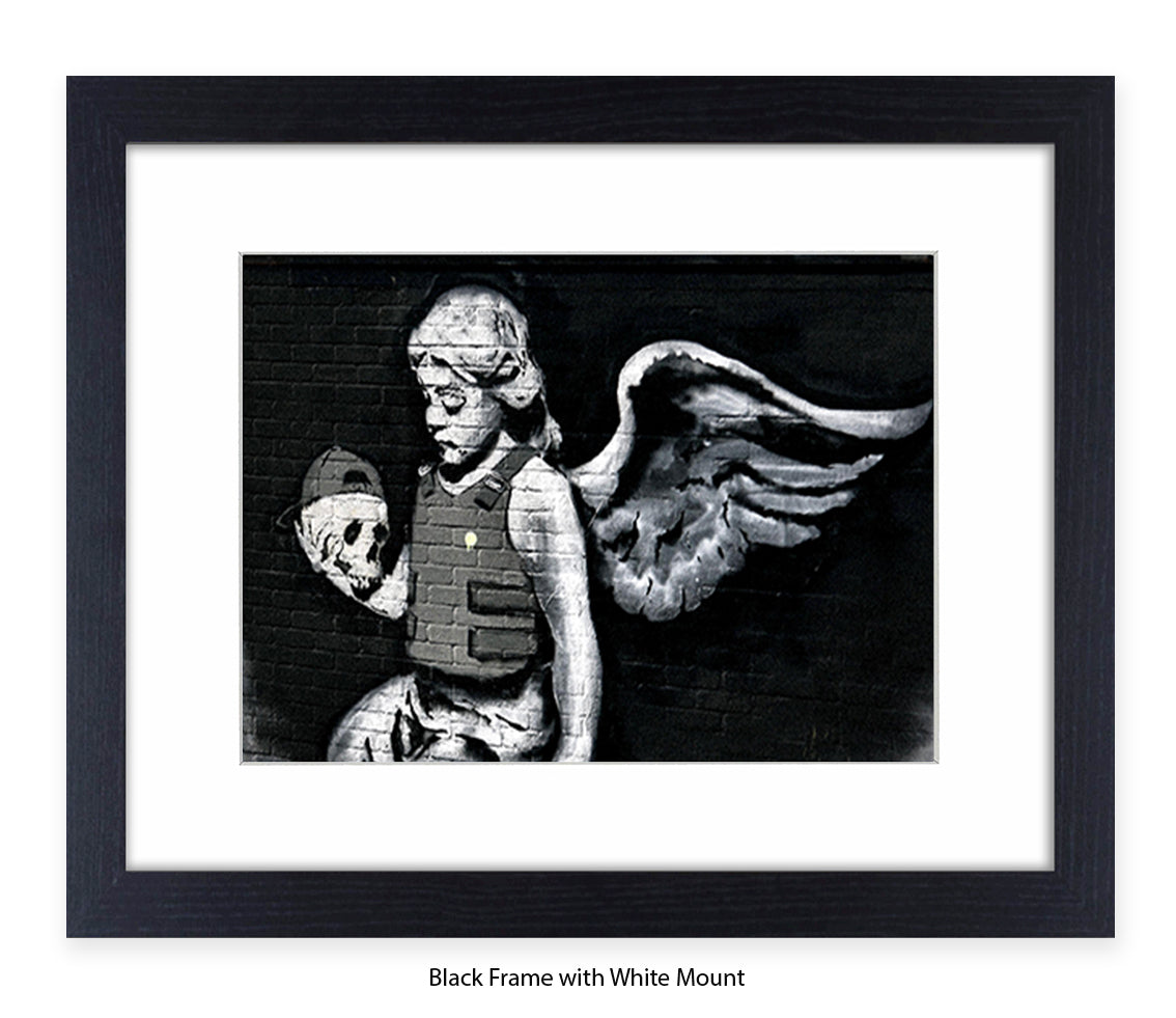 Angel - Bullet Proof Vest - Mounted & Framed Banksy Print