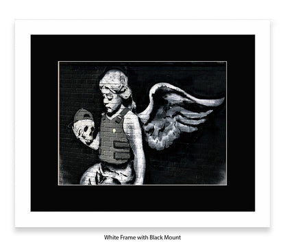 Angel - Bullet Proof Vest - Mounted & Framed Banksy Print