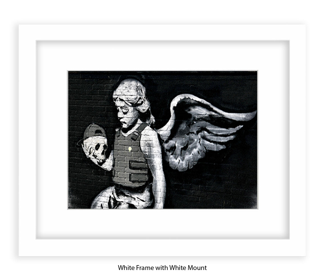 Angel - Bullet Proof Vest - Mounted & Framed Banksy Print