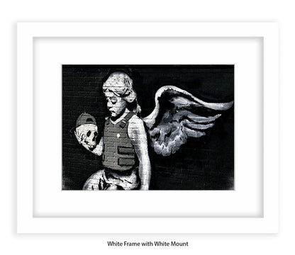 Angel - Bullet Proof Vest - Mounted & Framed Banksy Print