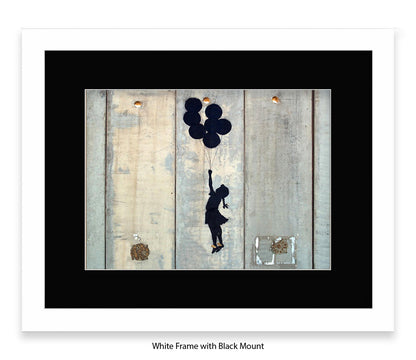 Gaza Wall Balloons Girl - Mounted & Framed Banksy Print