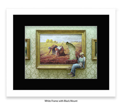 Cigarette Break - Out of the frame Cotton picking  - Mounted & Framed Banksy Print