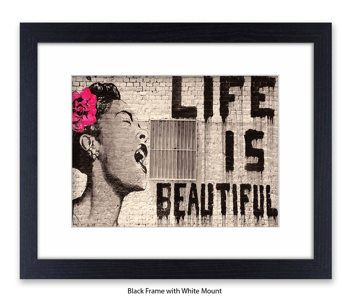 Life Is Beautiful - Mounted & Framed Banksy Print