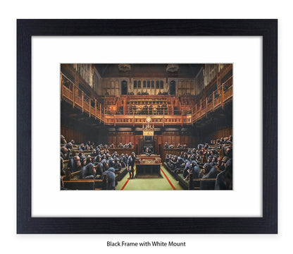 Monkey Parliament - Mounted & Framed Banksy Print