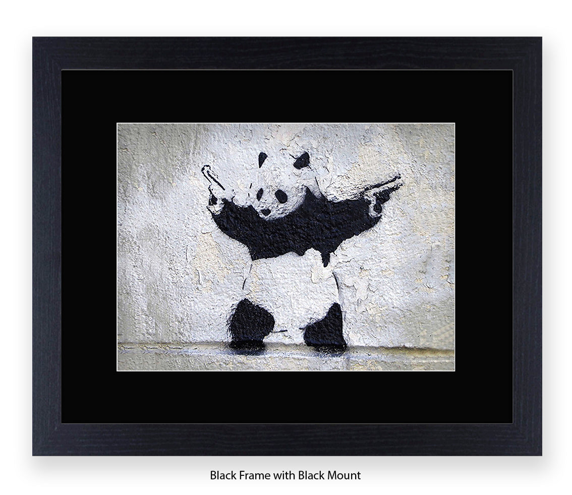Panda Guns - Mounted & Framed Banksy Print