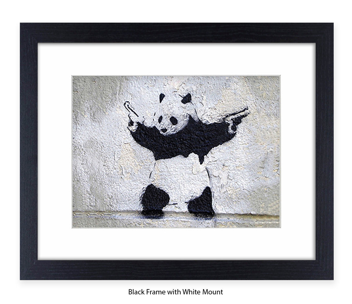 Panda Guns - Mounted & Framed Banksy Print