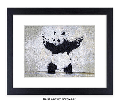 Panda Guns - Mounted & Framed Banksy Print