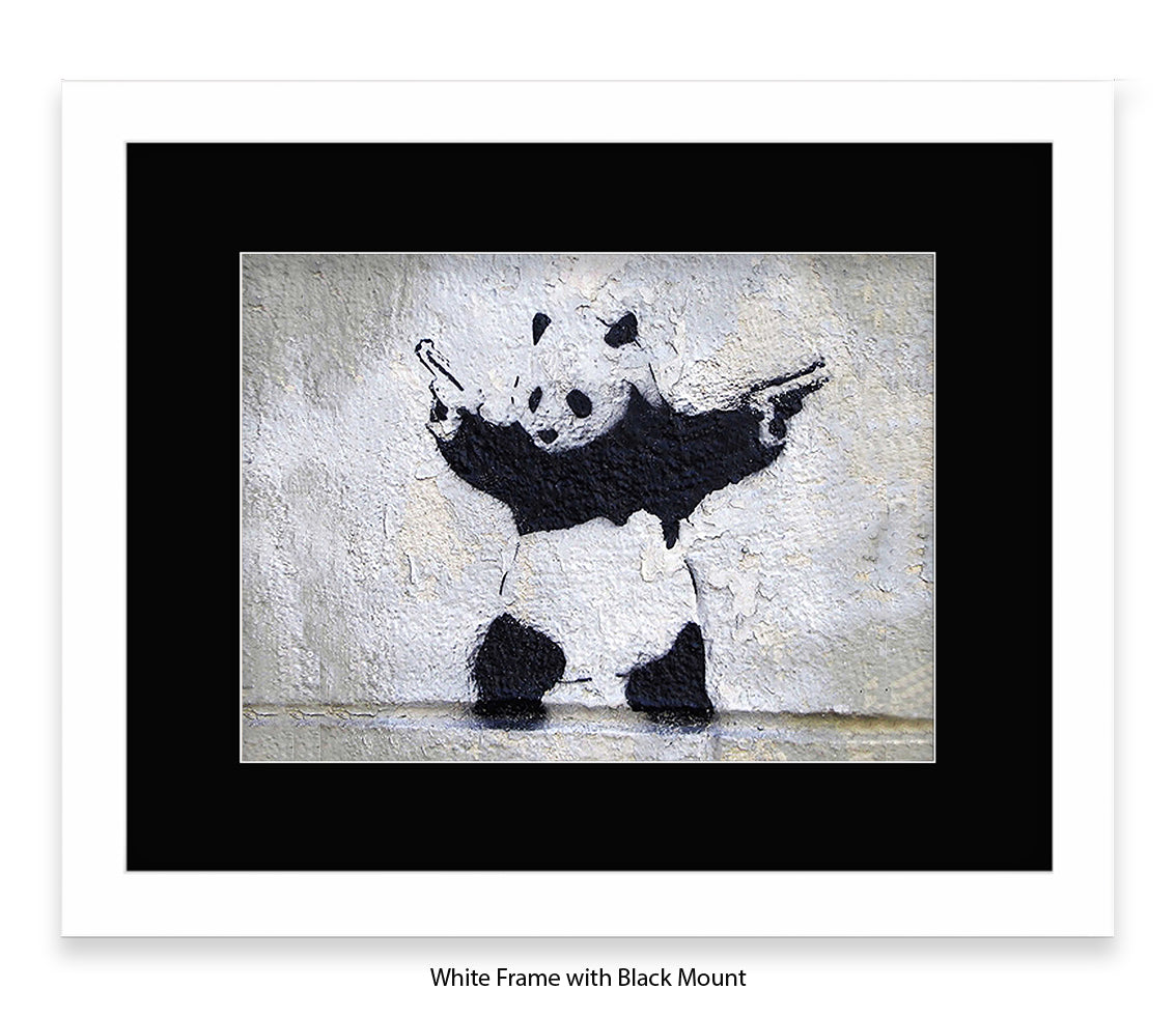 Panda Guns - Mounted & Framed Banksy Print