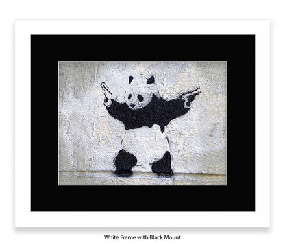 Panda Guns - Mounted & Framed Banksy Print