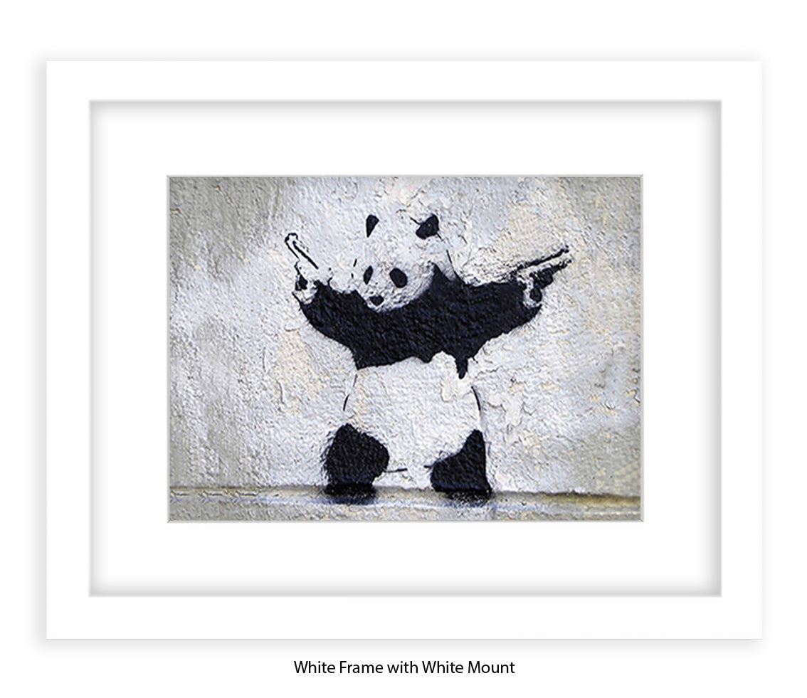 Panda Guns - Mounted & Framed Banksy Print