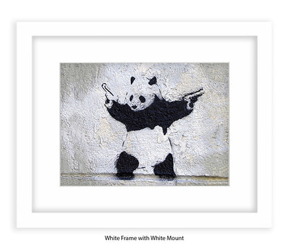 Panda Guns - Mounted & Framed Banksy Print