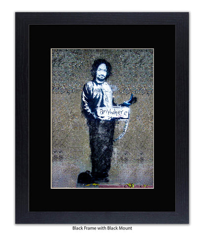 Anywhere Man - Mounted & Framed Banksy Print